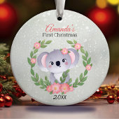 Niedlicher erster Weihnachtskranz Keramik Ornament