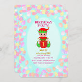 Niedlicher Erstgeburtstag Einladung (Vorne/Hinten)