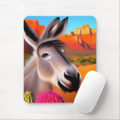 Niedlicher Esel mit blühenden Kakteen Mousepad (Mit Mouse)