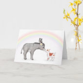 Niedlicher Esel- und Ziegenkarte Karte (Gelbe Blume)