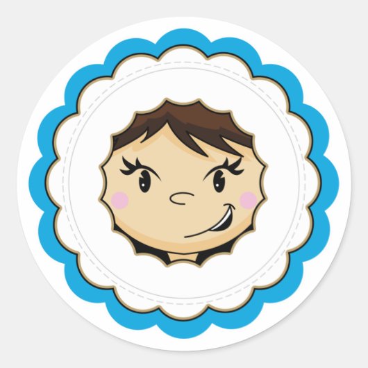 Niedlicher Eskimo-Sticker Runder Aufkleber (Vorderseite)