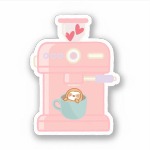 Niedlicher Espresso-Kaffeemaschine Aufkleber