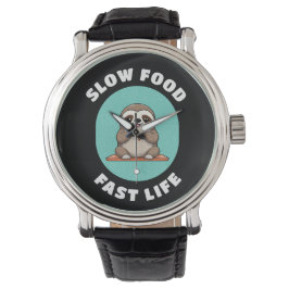 Niedlicher Essen Kawaii Sloth Armbanduhr