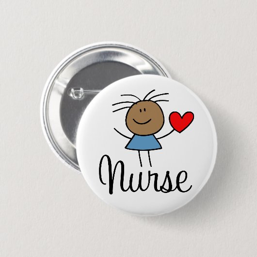 Niedlicher ethnischer Krankenschwester-Knopf Button (Vorne & Hinten)