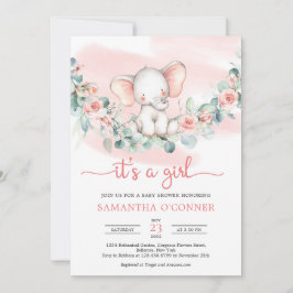 Niedlicher Eukalyptuskranz, ein Mädchen Einladung