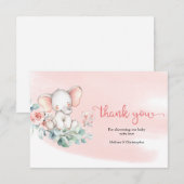 Niedlicher Eukalyptuskranz-Elefant vielen Dank Dankeskarte (Vorne/Hinten)
