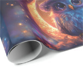 Niedlicher Eule-Zauberer auf dem Mond: Magische Fa Geschenkpapier (Rolleneckpunkt)