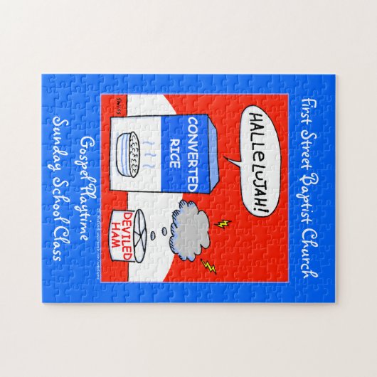 Niedlicher Evangelischer Christlicher Cartoon Kirc Puzzle (Horizontal)