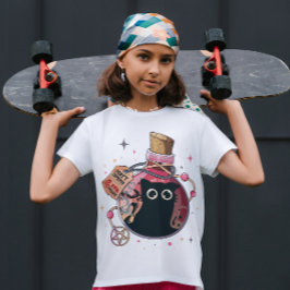 Niedlicher Evil Katzengeist gefangen in rosa Tasse T-Shirt