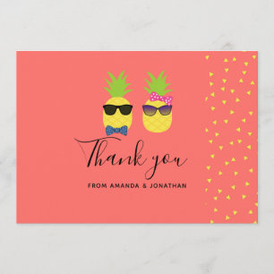 Niedlicher exotischer Sommer Strand Hochzeit dank Dankeskarte