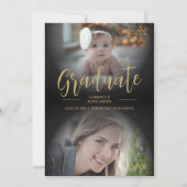 Niedlicher Extravaganter Dann & Jetzt Trendy 2 Fot Einladung (Vorderseite)