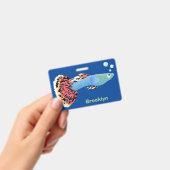 Niedlicher extravaganter tropischer Cartoon Ausweis (Handheld)