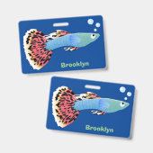 Niedlicher extravaganter tropischer Cartoon Ausweis (Vorder- & Rückseite)