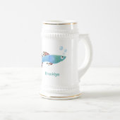 Niedlicher extravaganter tropischer Cartoon Bierglas (VorderseiteRechts)