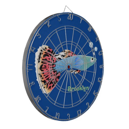 Niedlicher extravaganter tropischer Cartoon Dartscheibe (Vorderseite Links)