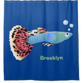 Niedlicher extravaganter tropischer Cartoon Duschvorhang (Vorderseite)