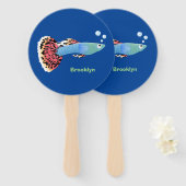 Niedlicher extravaganter tropischer Cartoon Fächer (Vorne und Hinten)