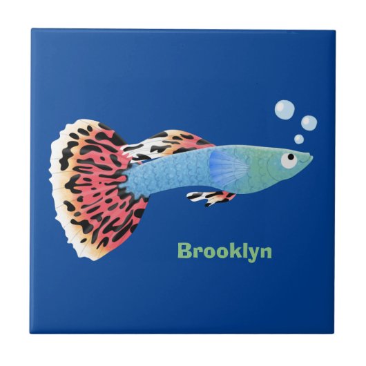 Niedlicher extravaganter tropischer Cartoon Fliese (Vorderseite)