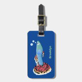 Niedlicher extravaganter tropischer Cartoon Gepäckanhänger (Vorderseite vertikal)