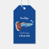 Niedlicher extravaganter tropischer Cartoon Geschenkanhänger (Rückseite)