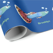 Niedlicher extravaganter tropischer Cartoon Geschenkpapier (Rolleneckpunkt)