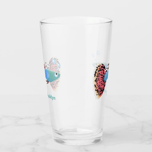 Niedlicher extravaganter tropischer Cartoon Glas (Rechts)
