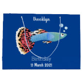 Niedlicher extravaganter tropischer Cartoon Große Geschenktüte (Rückseite)