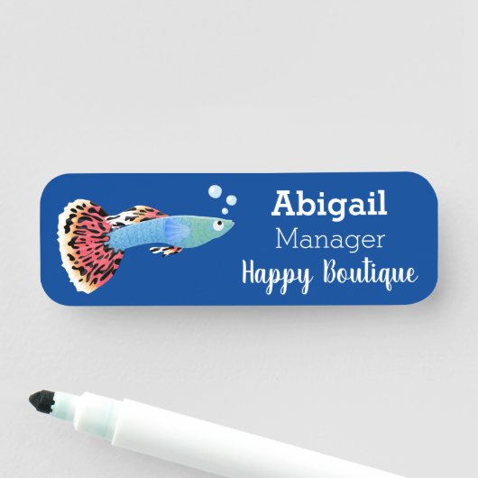 Niedlicher extravaganter tropischer Cartoon Namensschild (Beispiel)