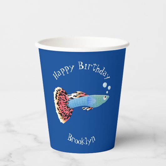 Niedlicher extravaganter tropischer Cartoon Pappbecher (Vorderseite)