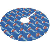 Niedlicher extravaganter tropischer Cartoon Polyester Weihnachtsbaumdecke (Schrägansicht)