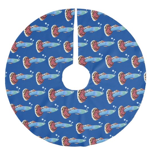 Niedlicher extravaganter tropischer Cartoon Polyester Weihnachtsbaumdecke (Vorderseite)