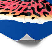 Niedlicher extravaganter tropischer Cartoon Poster (Ecke)