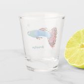 Niedlicher extravaganter tropischer Cartoon Schnapsglas (Rückseite)