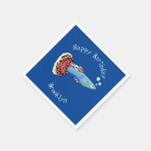 Niedlicher extravaganter tropischer Cartoon Serviette (Ecke)