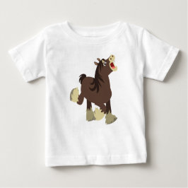 Niedlicher exuberant Cartoon Shire Horse Baby T -  Baby T-shirt