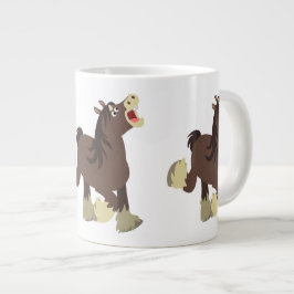 Niedlicher exuberant Cartoon Shire Horse Jumbo-Tasse