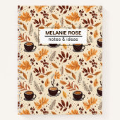 Niedlicher Fall Coffee Pattern| Custom Spiral Note Notizblock (Vorderseite)