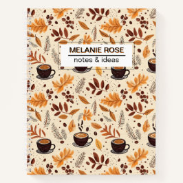 Niedlicher Fall Coffee Pattern| Custom Spiral Note Notizblock