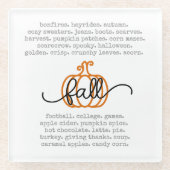 Niedlicher Fall Definition Worte Pumpkin Herbst Glasuntersetzer (Vorderseite)