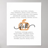 Niedlicher Fall Definition Worte Pumpkin Herbst Poster (Vorne)