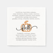 Niedlicher Fall Definition Worte Pumpkin Herbst Serviette (Vorderseite)
