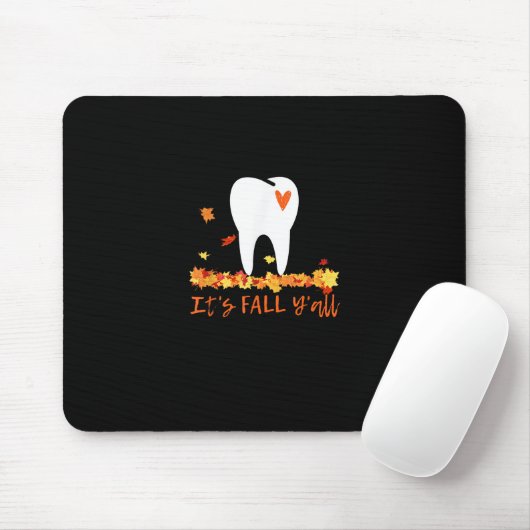 Niedlicher Fall Dental Tooth und Blätter Es fällt Mousepad (Mit Mouse)