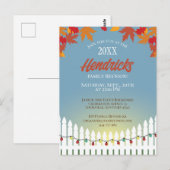 Niedlicher Fall Family Wiedersehen-Zaun Postkarte (Vorne/Hinten)