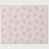 Niedlicher Fall Fox mit Blume pink Geschenkpapier (Flach)