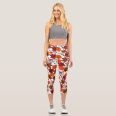 Niedlicher Fall Fox Pumpkin Acorn Ahornholz Leaf W Capri Leggings (Vorderseite)