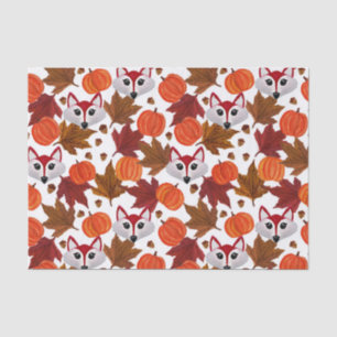 Niedlicher Fall Fox Pumpkin Acorn Ahornholz Leaf W Seidenpapier