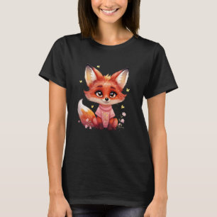 Niedlicher Fall Fox Woodland Tierkinder Herbst T-Shirt