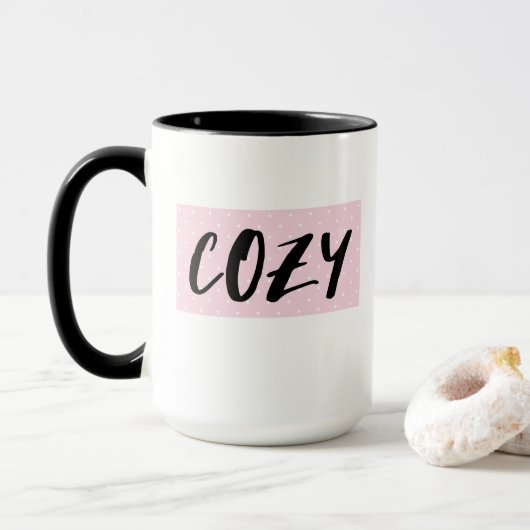 Niedlicher Fall Gemütliche Pink- und Schwarzkaffee Tasse (Mit Donut)