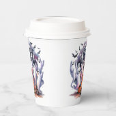 Niedlicher Fall Ghost Happy Halloween Paper Cup Pappbecher (Links)