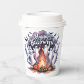 Niedlicher Fall Ghost Happy Halloween Paper Cup Pappbecher (Rückseite)